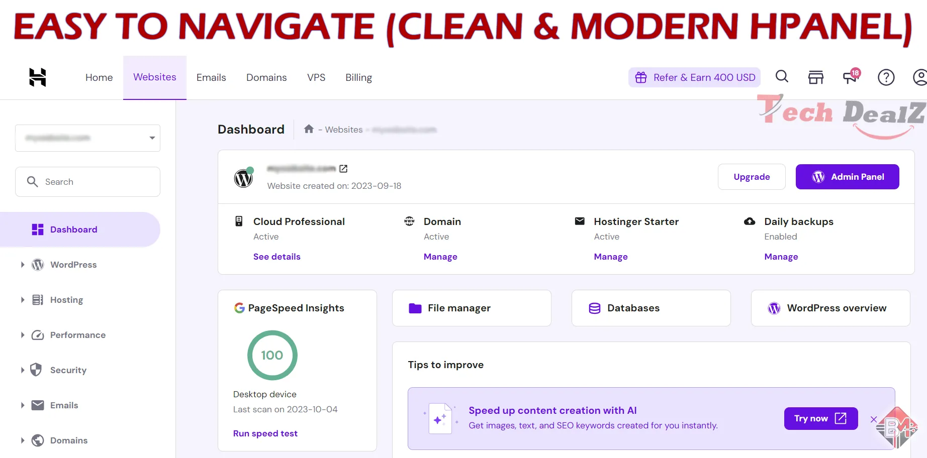 key Features of hostinger